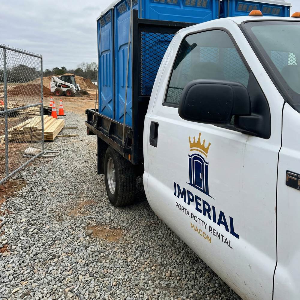 Delivery truck at a construction site